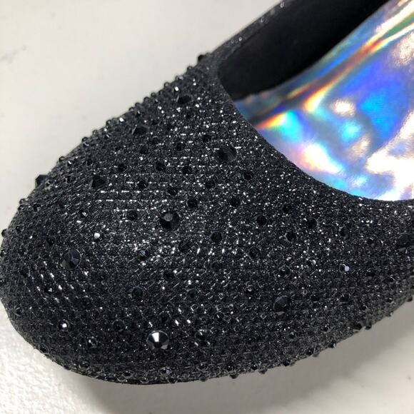 Black gem embellished sparky heels by sliver slipper size 8.5 - Picture 6 of 9